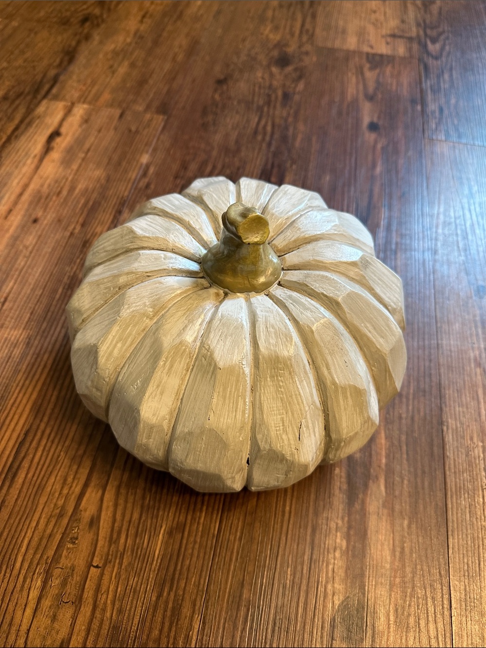 Whitish Grey Decorative Pumpkin Accent